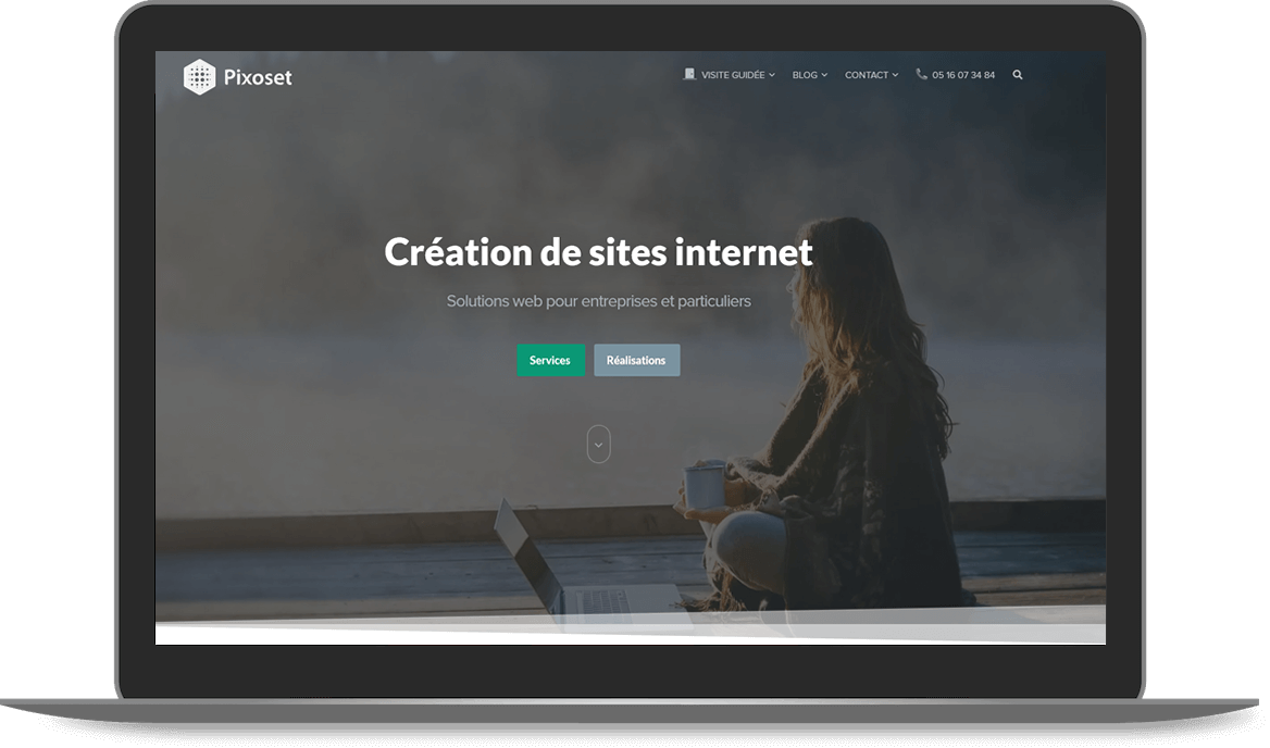 Capture d’écran représentant l’exemple d’une Page Pixoset sur ordinateur